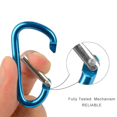 12PCS Aluminum Carabiner Clips Set - 2.2" Multicolor Keychain Hooks