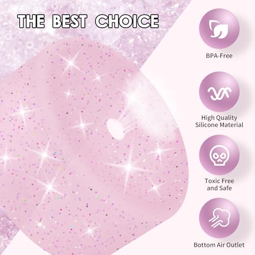 BKBY Glitter Silicone Bottle Boot for Owala 32oz Water Bottle - Pale Pink Translucent