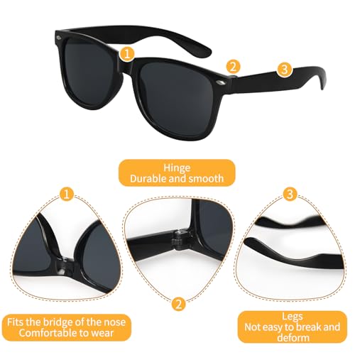 Kids Sunglasses Set - 3-Piece Black and Colorful Mirrored