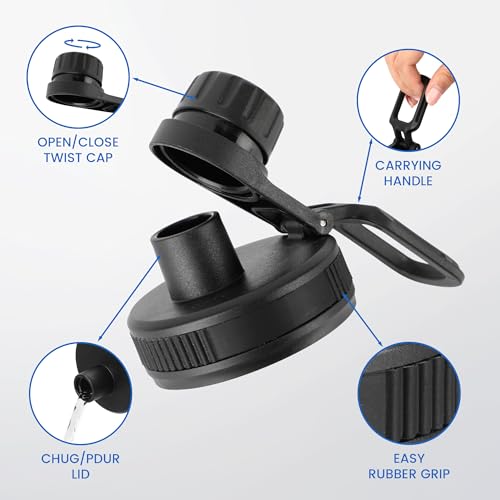 Replacement Spout Lid for Wide Mouth Hydro Flask - Black