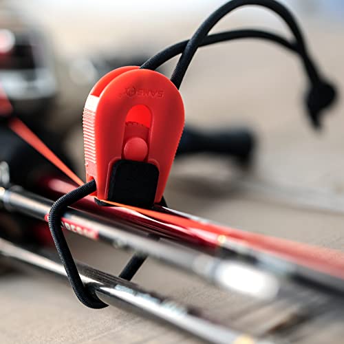 SAMSFX 8-Pack Stretchy Fishing Rod Tie Wraps - 7 Color Adjustable Rod Straps