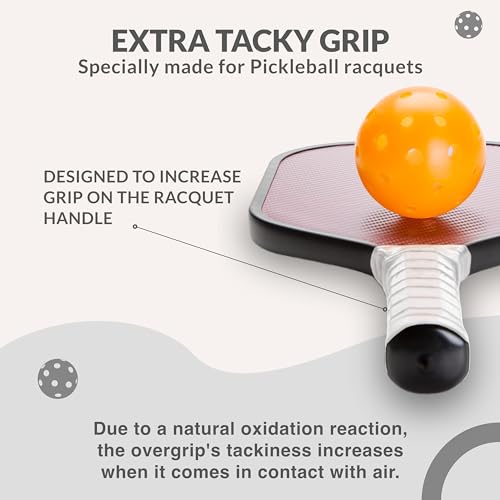 Pickleball OverGrip Tape - Extra Tacky Grip - 3-Pack White