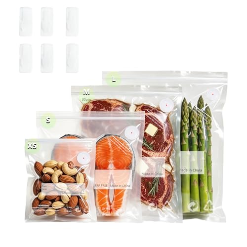 30-Pack Medium Reusable Vacuum Sealer Bags 10.2 x 13.4 Inches - BPA-Free Food Storage