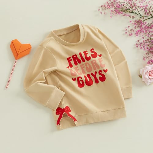 Toddler Valentine's Day Sweatshirt - Fries Before Guys, 6-12 Months