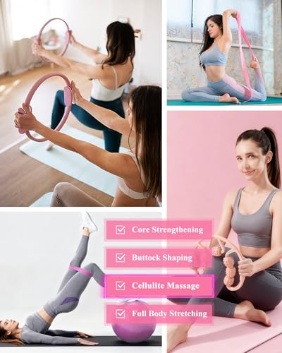 14-Piece Pilates Kit for Home Workout - Ring, Ball & Bands