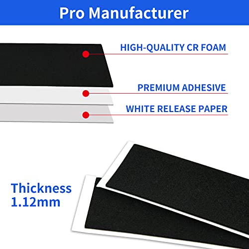 12PCS Foam Grip Tape for Fingerboards - 110mm x 38mm Black