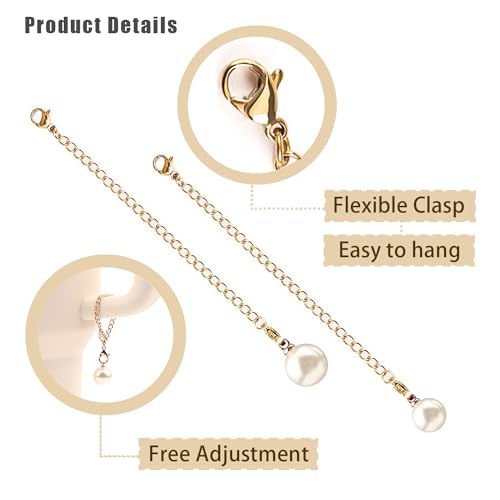 Personalized Tumbler Charm with Chain - 2 Pcs Pearl