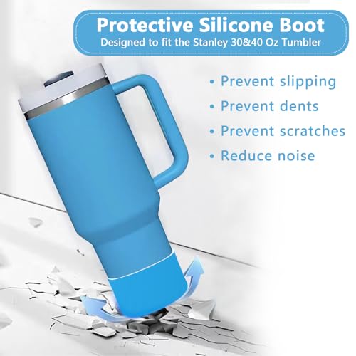Tumbler Accessory Set with Handle Strap, Silicone Boot & Straw Topper - Blue