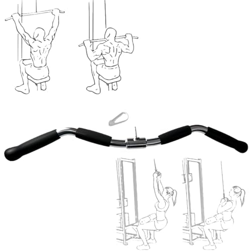 28 Inch Revolving Lat Pulldown Bar with Rubber Grip for Home Gym