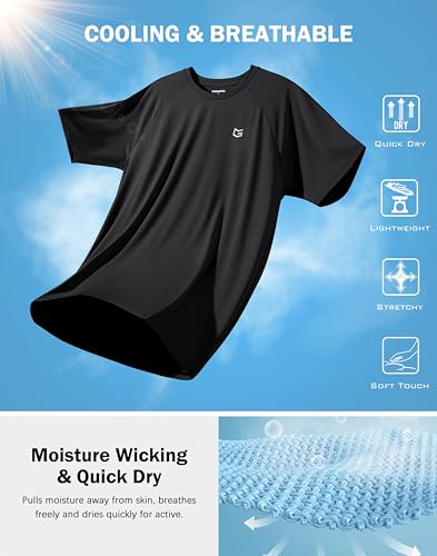 Men's Moisture Wicking Athletic T-Shirt - Quick Dry Cooling Tee