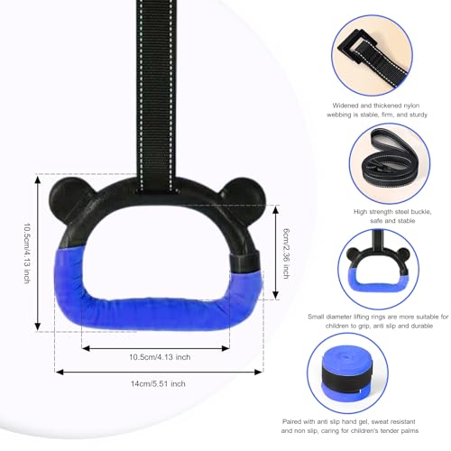 Kids Adjustable Gymnastics Rings - Blue Home Training Equipment
