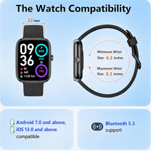 Senior-Friendly Pedometer Watch - Step Counter, Black, IP68 Water Resistant