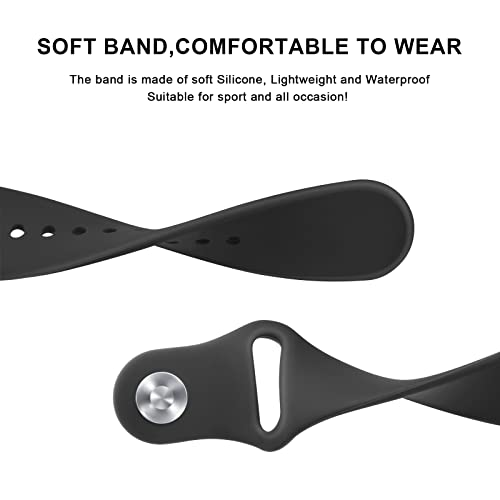 Waterproof Silicone Bands for Fitbit Versa 2 - Black/Black