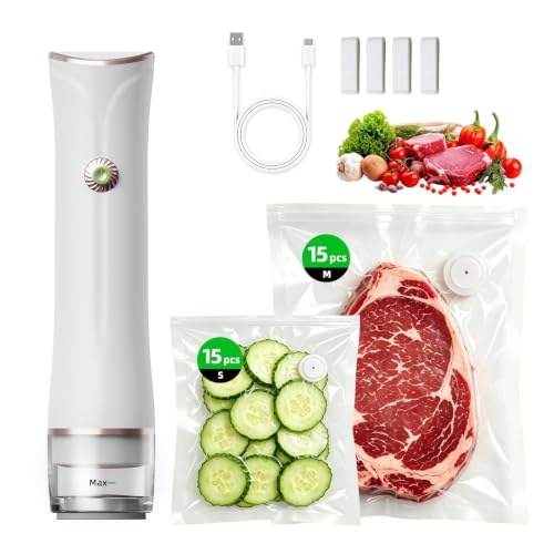 HSAIKJ Handheld Vacuum Sealer for Food – Cordless with 30 Bags Included