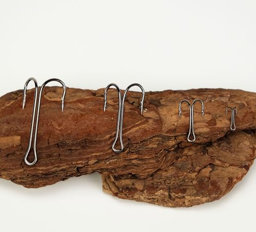 50pcs Double Fishing Hooks Set - High Carbon Steel Size #10