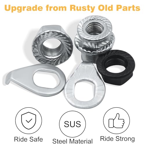 24-Piece Bike Axle Nut and Safety Washer Kit - M8, M9.5, M10