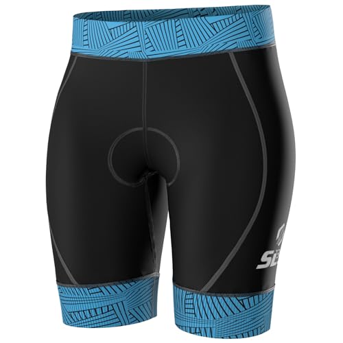 SLS3 Women's Triathlon Shorts Small Lucy Blue - Comfortable Swim, Bike & Run