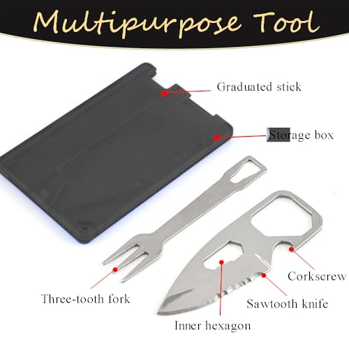 4-in-1 Pocket Credit Knife and Fork Camping Utensils - 3 Inches