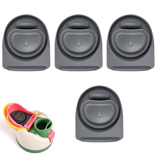 Replacement Silicone Gasket Seals for Water Bottle Lids - 4 Pack Black