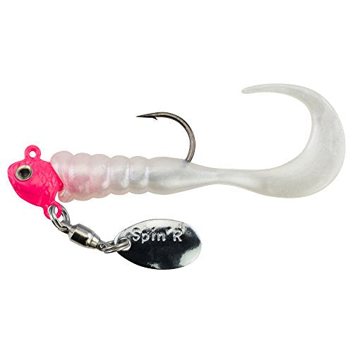 Crappie Buster Spin'R Grub Fishing Lure - 2-Inch, 1/16-Ounce, Pink/Pearl