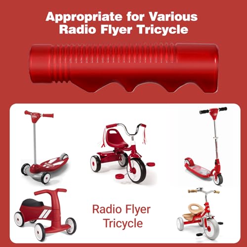 Red Kids Bicycle Handlebar Grips - 3/4 Inch Non-Slip Design