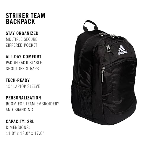 Unisex Striker II Team Backpack - Black/White with 3 Compartments