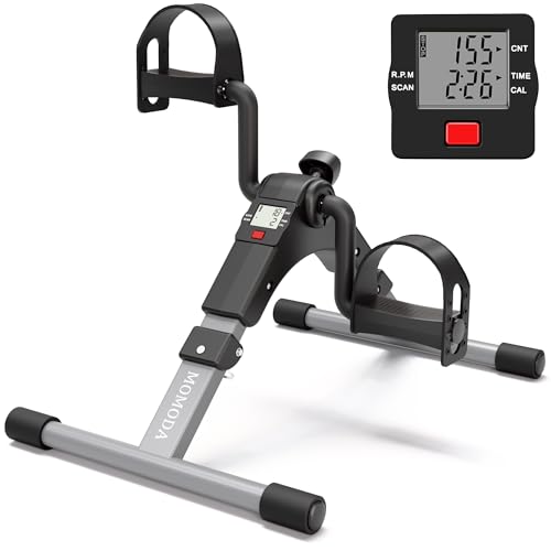 Foldable Pedal Exerciser for Desk - Arm and Leg Exercise Bike with LCD Monitor