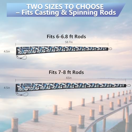 Blue Camo 58-Inch Neoprene Fishing Rod Sleeve - 2 Pack by KPEPIX