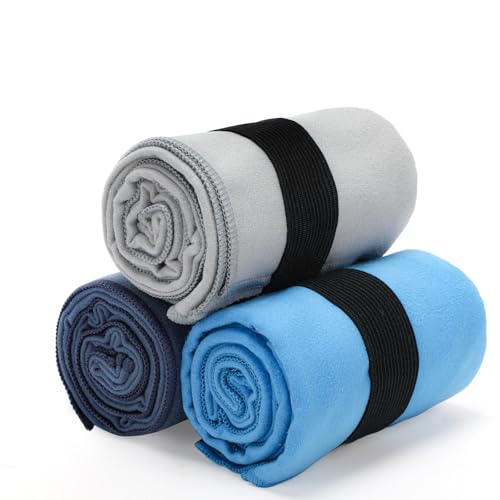Yaozoon 3 Pack Microfiber Gym Towels Quick Dry Sweat-Absorbent Workout Towels