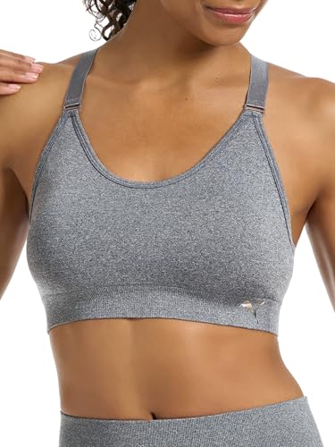 Puma Women's Seamless Sports Bra 2-Pack Medium Black Grey Activewear