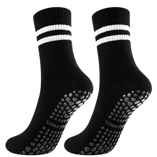 Non-Slip Yoga Grip Socks for Women & Men - 1 Pair Black