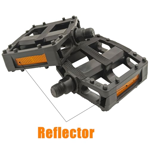 Non-Slip Bike Pedals with Reflectors - Large/Wide