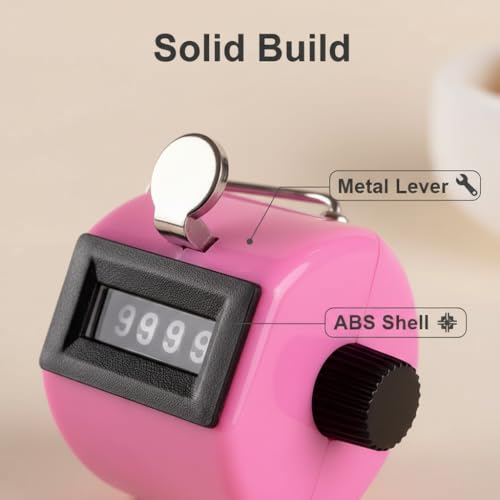 4-Digit Mechanical Hand Tally Counter - Manual Clicker with Finger Ring