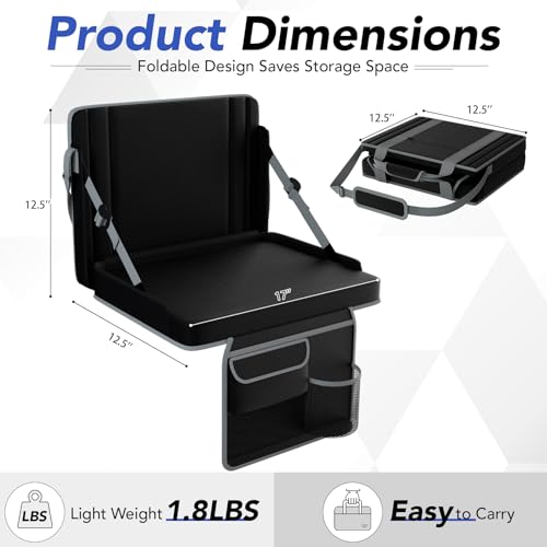 Adjustable Stadium Seats with Back Support - 2 Pack Bleacher Chairs