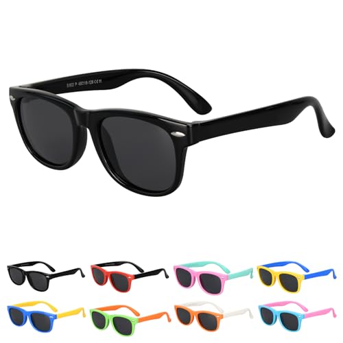 Kids Polarized Sunglasses with UV Protection - 1 Pair, Black