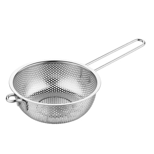 Stainless Steel Colander with Handle - Kitchen Strainer for Pasta & Vegetables
