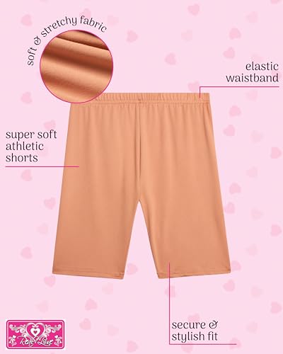 Girls 3-Pack Super Soft Athletic Biker Shorts - Black/Tan/Grey, 7-8
