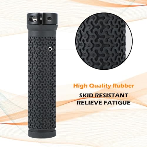 Ergonomic Bike Handlebar Grips - 131mm Rubber - Black