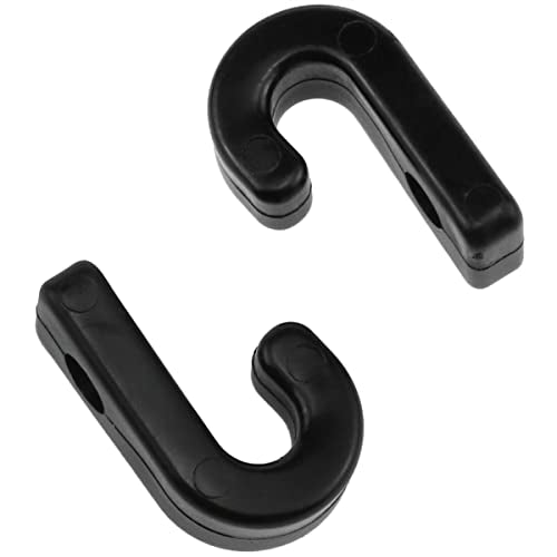 Kayak J-Shaped Hook - 12-Piece Black Nylon Tie Hook 26x11x16mm
