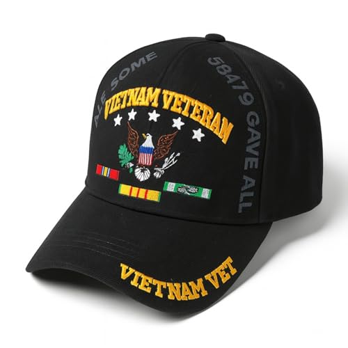 Vietnam Veteran All Gave Some Gave All Black Adjustable Baseball Cap - Patriotic Hat