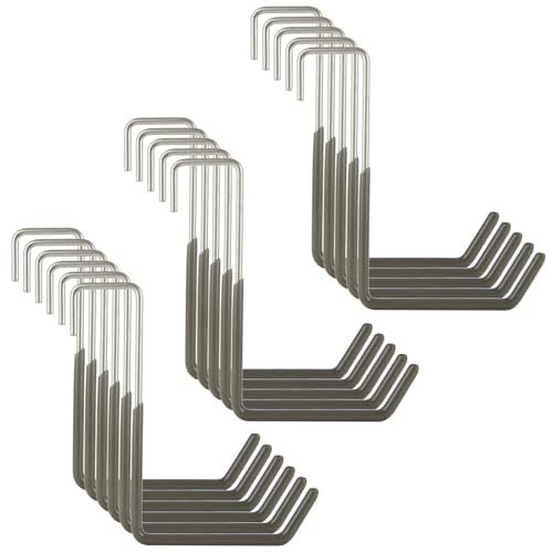 16 Pack Rafter Hanger Hook Heavy Duty Vinyl Coated Large S Hooks for Hanging Ladder Bike Hanger, Garage Storage Organizer (Grey)