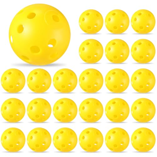 Lunmon Yellow 24 Pack Practice Golf Balls 42mm Plastic Golf Balls for Training