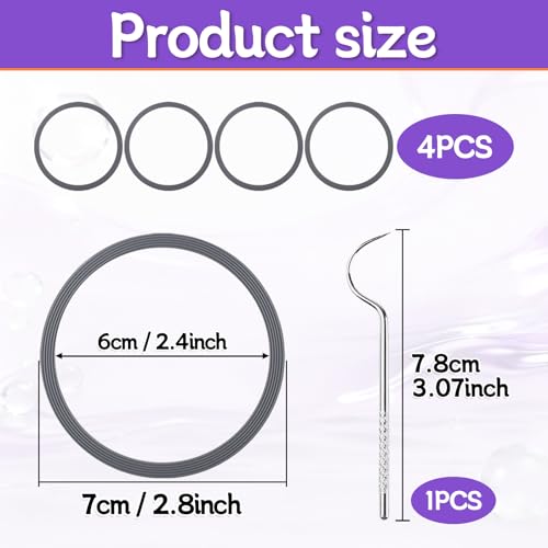 4-Pack Replacement Silicone O-Rings for Owala Water Bottles - Grey