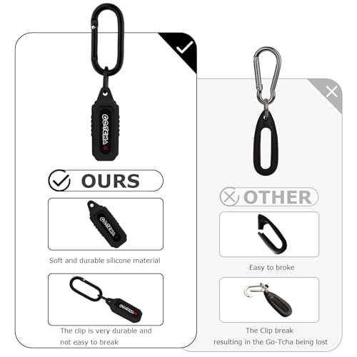Silicone Case for Go-Tcha with Keychain Carabiner - Black