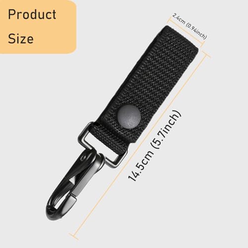 Heavy Duty Belt Keeper Clip - Metal Key Chain Clip, 2 Pack - Black