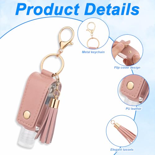 3-Pack Keychain Hand Sanitizer Holders - Light Blue, Pink, Black