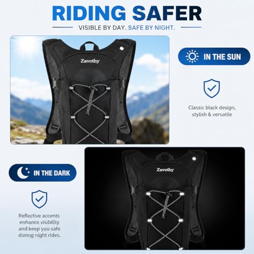 Hydration Backpack with 2L Bladder - Lightweight Black Pack