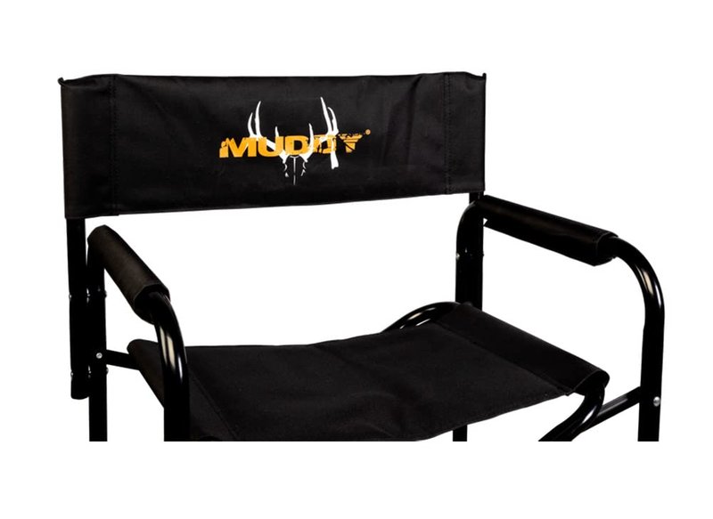 Muddy Directors Foldable Ground Chair with Built-in Arm Rests for Blind Hunting or Tailgating, Wide Design for a Comfortable Fit