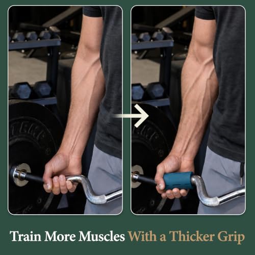 Tribus Grips I - Premium Rubber Thick Dumbbell & Barbell Handles for Grip Training