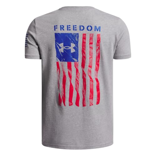 Kids Freedom Flag Short Sleeve T-Shirt - Large Steel Light Heather